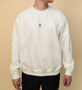 White Crewneck, Black "₿"